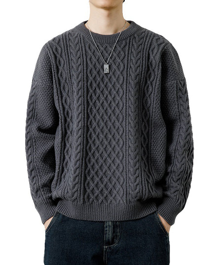 Round Neck Sweater Knitwear Men's Knitted Sweater