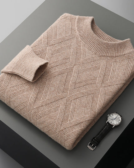 Woolen Sweater Men's Half Turtleneck Thickened Sweater Casual