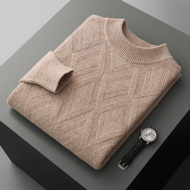 Woolen Sweater Men's Half Turtleneck Thickened Sweater Casual