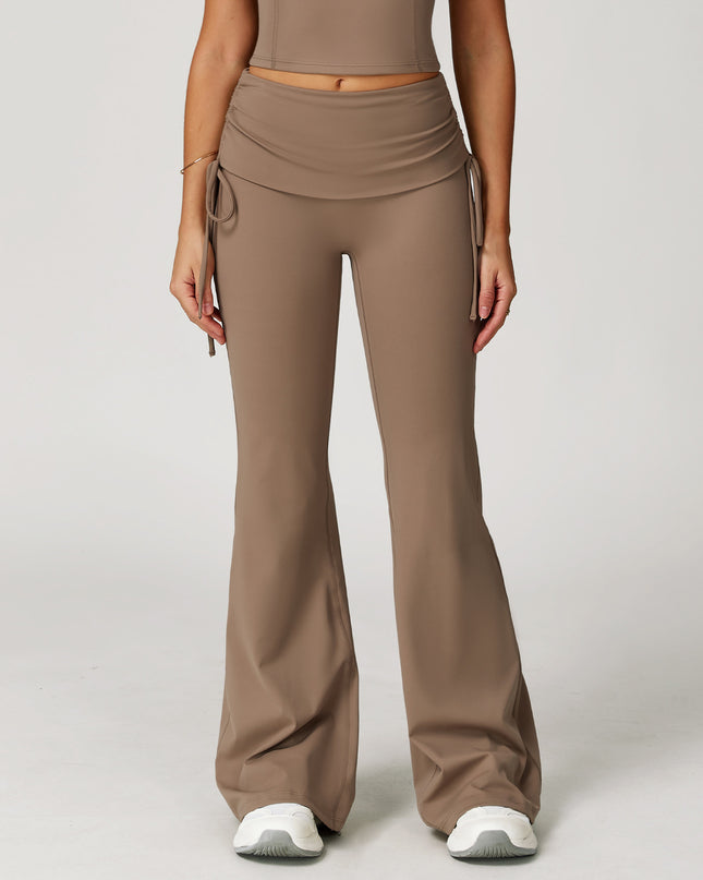 Fold High Waist Flared Pants Nude Feel Wide Leg Slimming Trousers Women