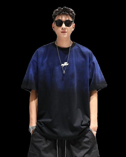 Plus Size Gradient T-shirt Men's Loose Short-sleeved Top