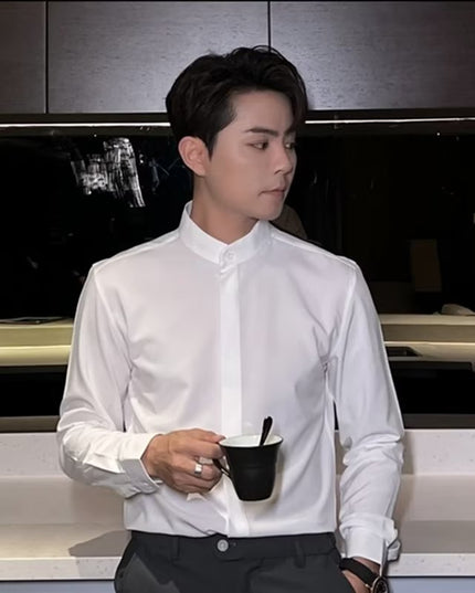 Fashion Personality Men's Business Ice Silk Shirt