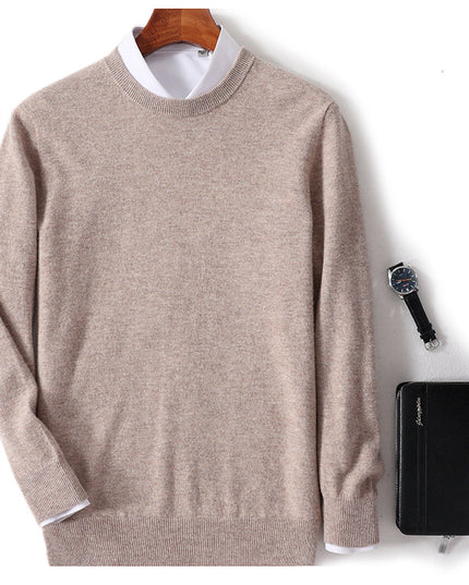 Men's Pure Wool Round Neck Autumn And Winter Knitted Sweater