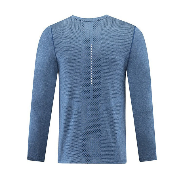 Leisure Sports Long Sleeve T-shirt Men's Autumn And Winter Round Neck Printed Jacket Running Quick Drying Clothes
