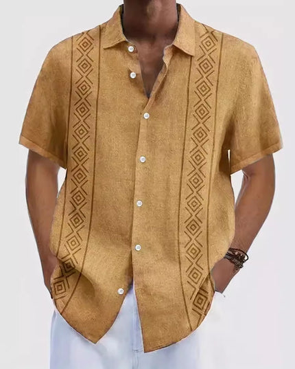Simple Striped Element 3D Printing Stylish Cardigan Shirt