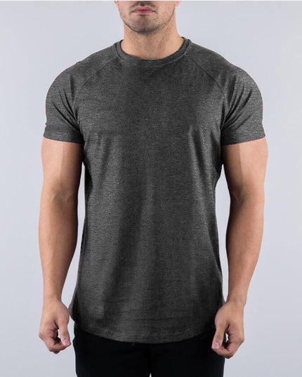 Solid Color Fitness Half Sleeve Bottoming Shirt