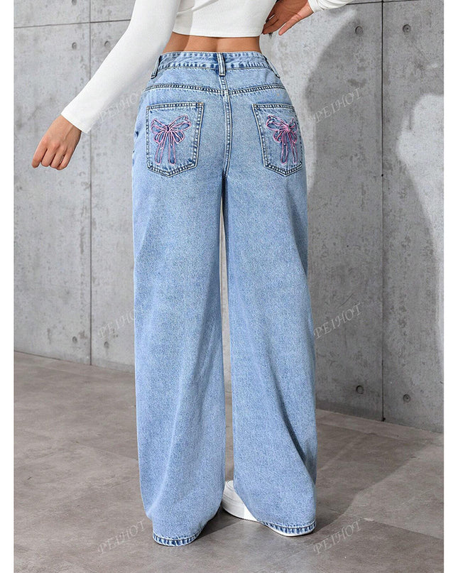 Women's Printed Jeans Summer Loose Trendy