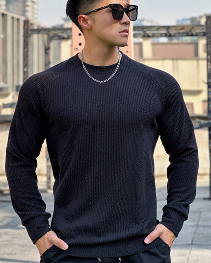Autumn And Winter Round Neck Men's Casual Sports Trend Loose-fitting Plus Size Pullover Long Sleeve