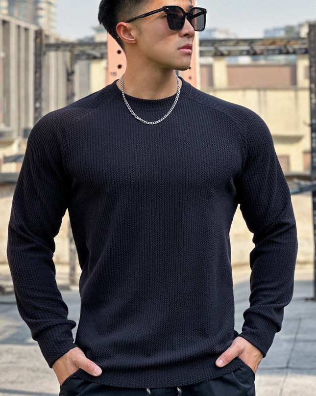 Autumn And Winter Round Neck Men's Casual Sports Trend Loose-fitting Plus Size Pullover Long Sleeve
