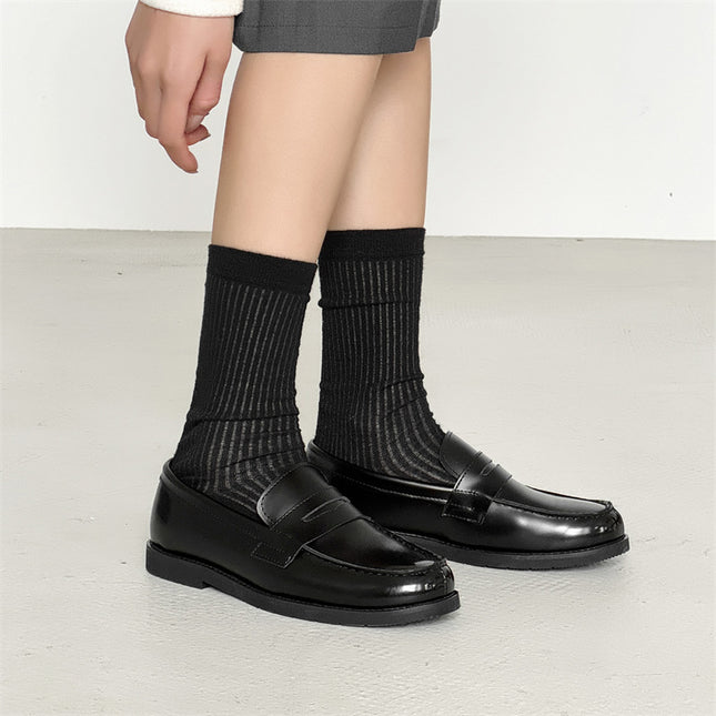 Men's Classic Slip-on Black Derby Couple Leather Shoes