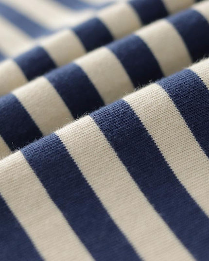 Summer Loose Lapels Men's Retro Casual Striped Short Sleeve