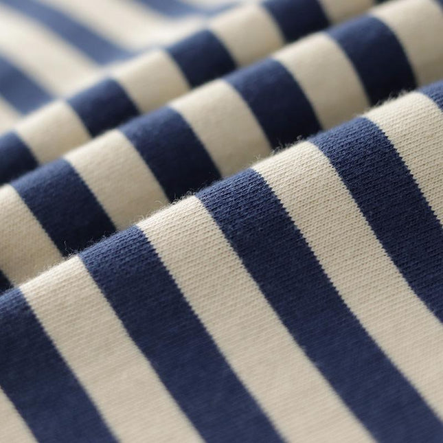 Summer Loose Lapels Men's Retro Casual Striped Short Sleeve