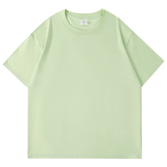 Cotton Short Sleeve T-shirt Men's Summer Loose Half Sleeve Solid Color