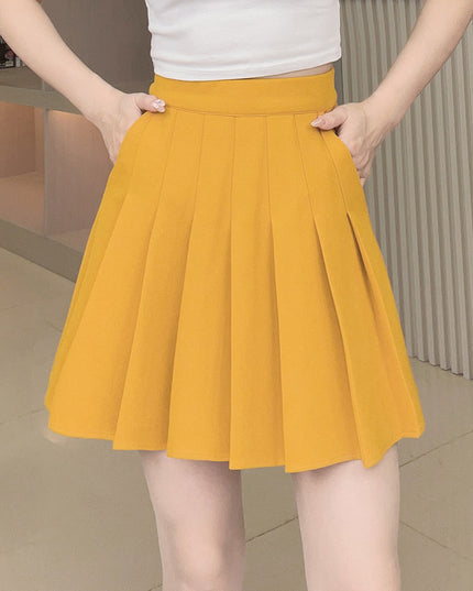Women's High Waist Elastic Plump Girls Slimming A- Line Versatile Skirt