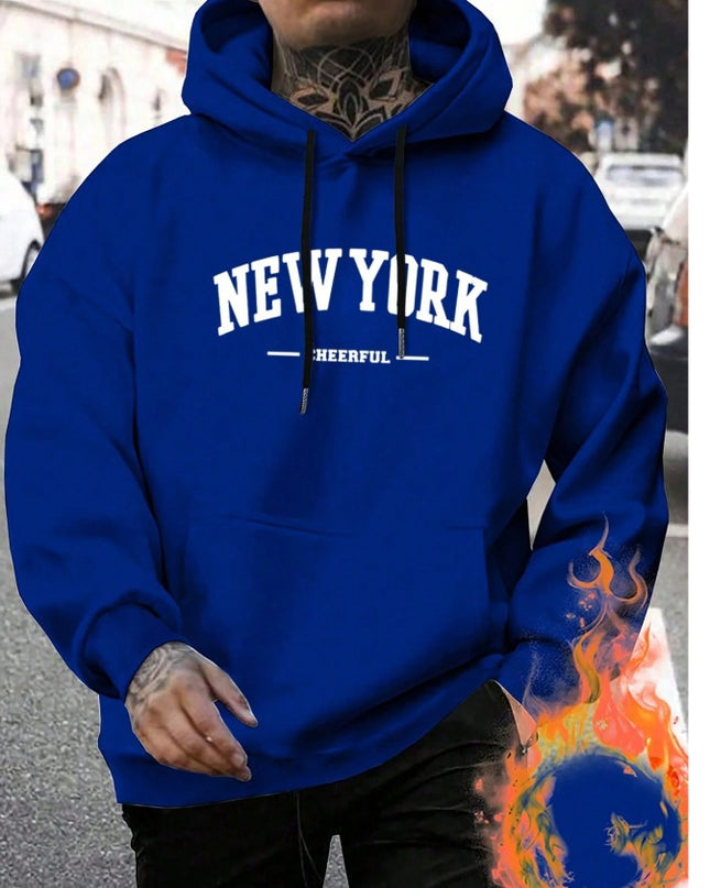 Men's Casual American-style Retro Loose Hooded Sweater