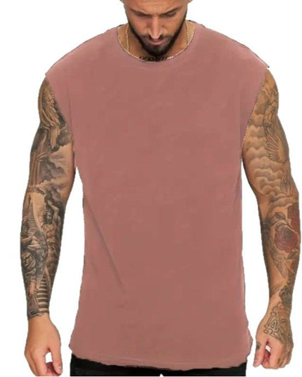Men's Loose Pullover Solid Color Tank Top Sleeveless T-shirt