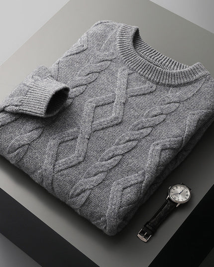 Men's Thickened Round Neck Sweater Pullover Knitting Bottoming Shirt