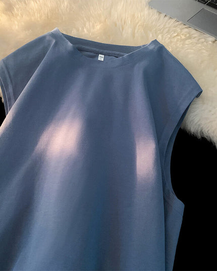 Men's Loose Pullover Solid Color Tank Top Sleeveless T-shirt
