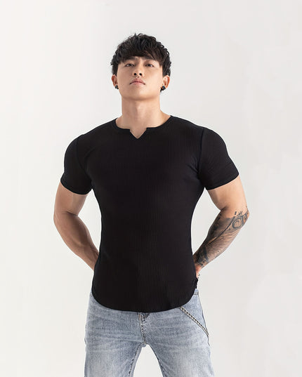 Quick-drying Striped Thin Fashion Slim-fit Short Sleeve