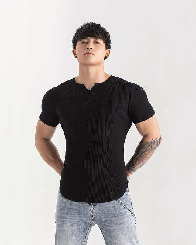 Quick-drying Striped Thin Fashion Slim-fit Short Sleeve