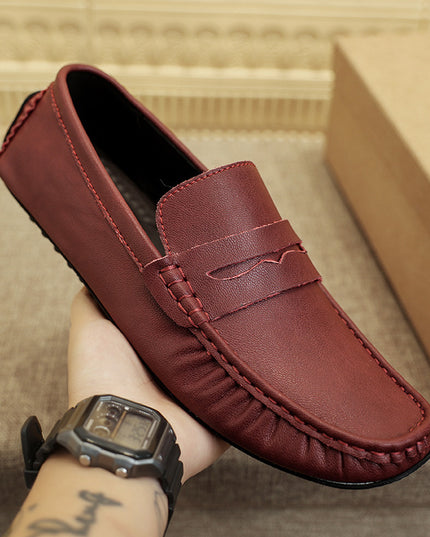 Men's Fashion British Leather Beanie Shoes