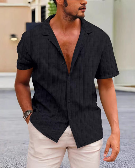 Summer Lapels Solid Color Shirt Button