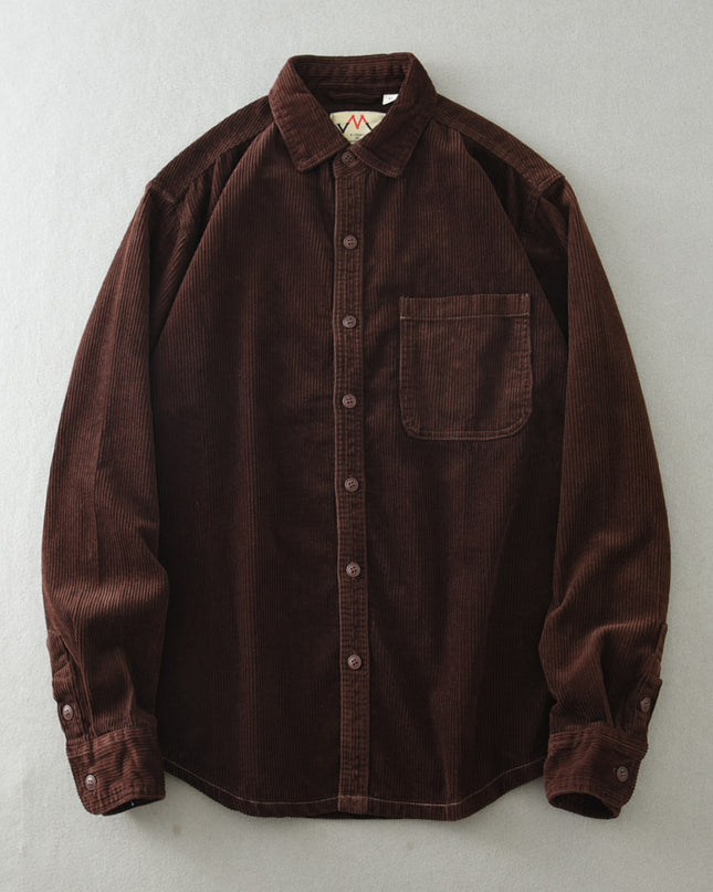 Men's Retro Loose Corduroy Long Sleeve Casual Cotton Shirt