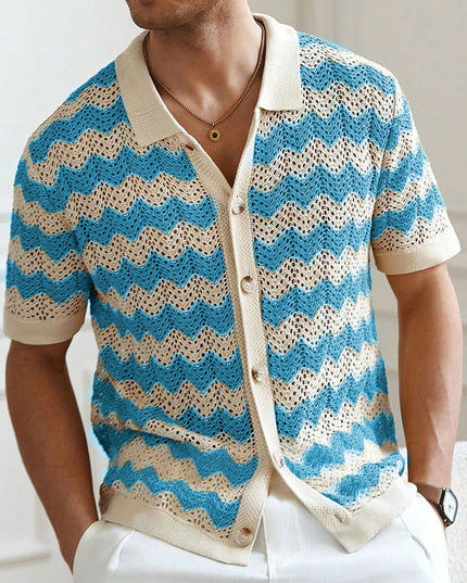 American-style Hollow Jacquard Corrugated Sweater