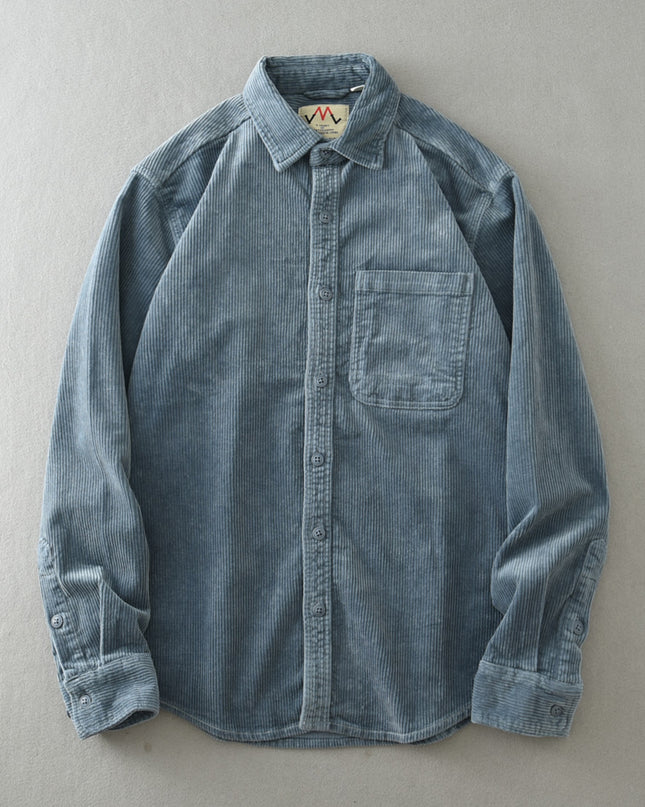 Men's Retro Loose Corduroy Long Sleeve Casual Cotton Shirt
