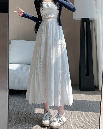 High Waist Mid-length Umbrella Skirt Long Dress