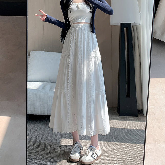 High Waist Mid-length Umbrella Skirt Long Dress