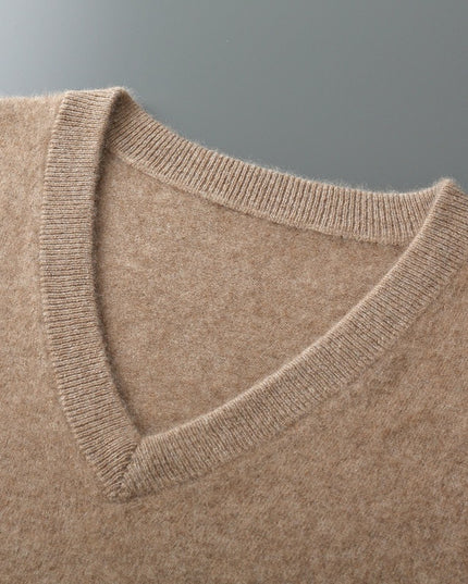 Casual Middle-aged V-neck Vest Sleeveless Sweater