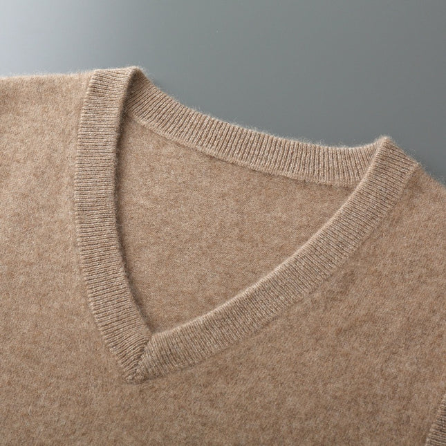 Casual Middle-aged V-neck Vest Sleeveless Sweater