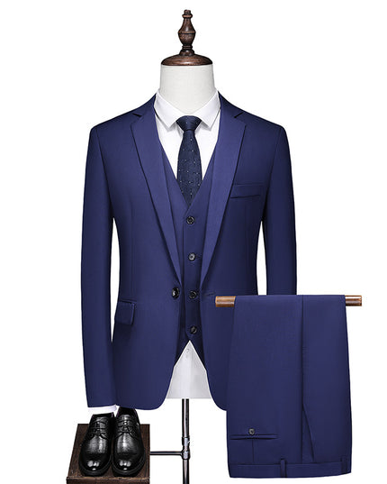 Business Leisure Solid Color Suit Suit Men's Business Suit