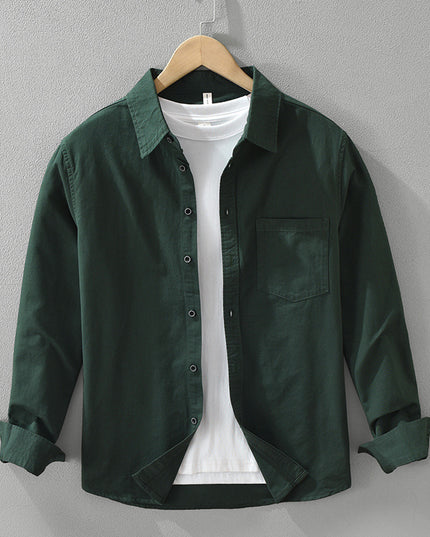 Men's Simplicity Long Sleeve Shirt Casual All-match Literary Loose Top