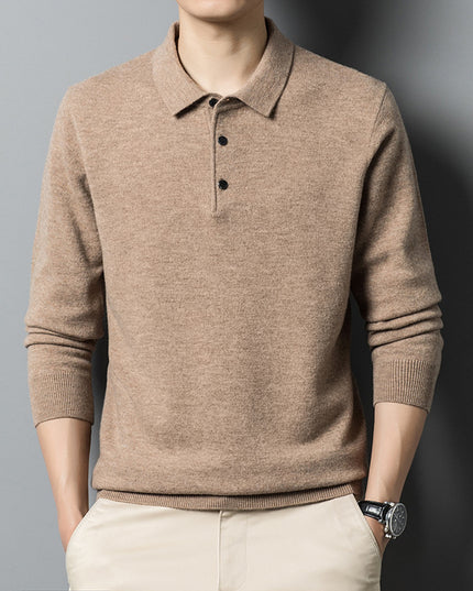 Fall Casual Polo Collar Long-sleeved Sweater