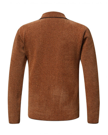 Men's Solid Color Cardigan Small Suit Knitted Jacket