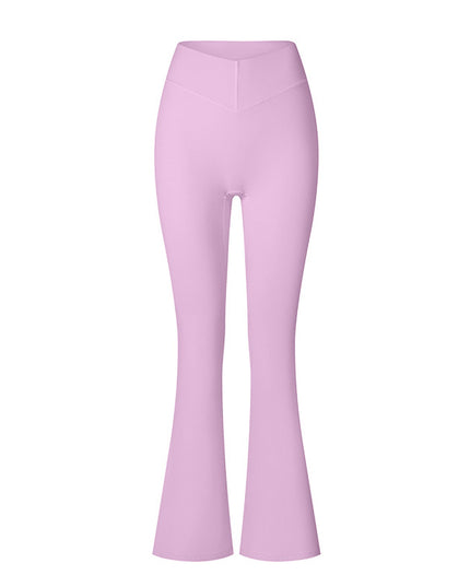 Brushed Flared V-waist Sports Tight Trousers