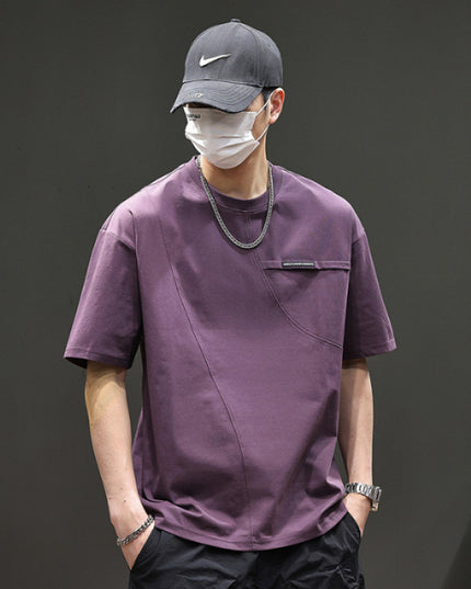 Summer Purple Short Sleeve T-shirt Men