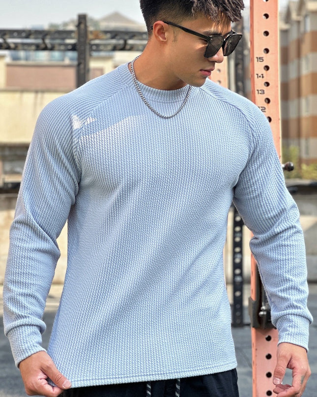 Autumn And Winter Round Neck Men's Casual Sports Trend Loose-fitting Plus Size Pullover Long Sleeve