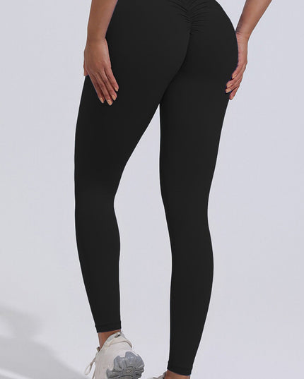 Women's Solid Color High Waist Hip Lift Outdoor Sports Seamless Yoga Pants