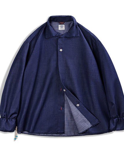 Men's American-style Retro Imitation Tencel Denim Shirt