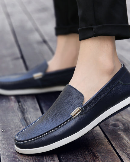 Men's Casual Leather Shoes Leather Soft Bottom Summer Breathable