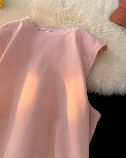 Men's Loose Pullover Solid Color Tank Top Sleeveless T-shirt