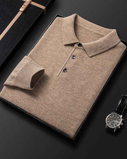 Fall Casual Polo Collar Long-sleeved Sweater