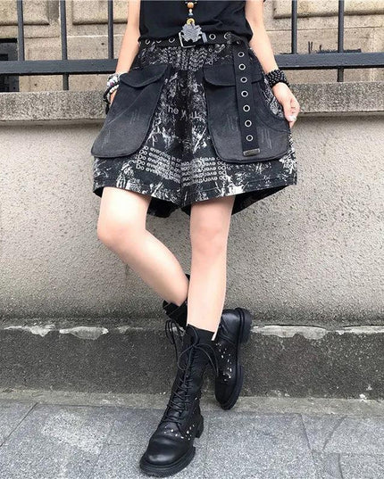 Elastic Waist Retro Loose Versatile Shorts