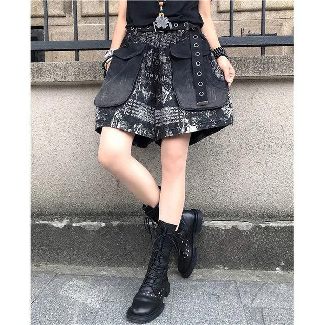 Elastic Waist Retro Loose Versatile Shorts