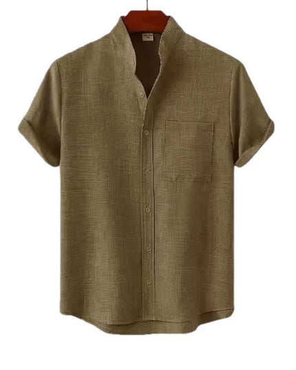 Men's Solid Color Casual Shirt With Pocket