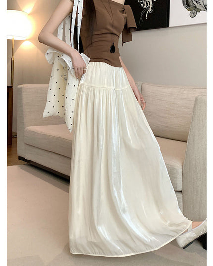 High Waist Slimming Draping Large Swing Skirt