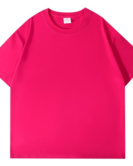 Cotton Short Sleeve T-shirt Men's Summer Loose Half Sleeve Solid Color